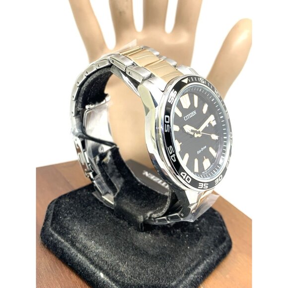 Citizen Men's Watch AW1706-52E Eco Drive Black Dial Two Tone Silver Steel 45mm - Picture 15 of 15